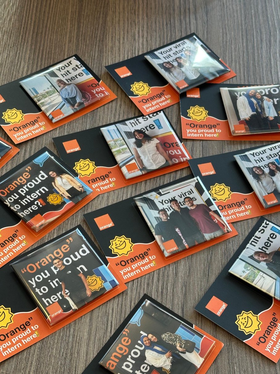 Orange magnet cards